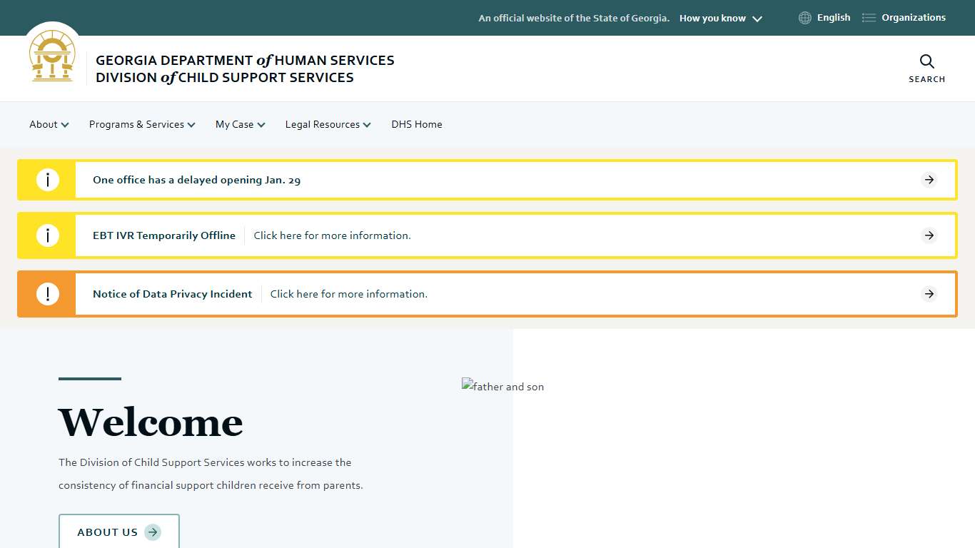 Georgia Department of Human Services Division of Child Support Services