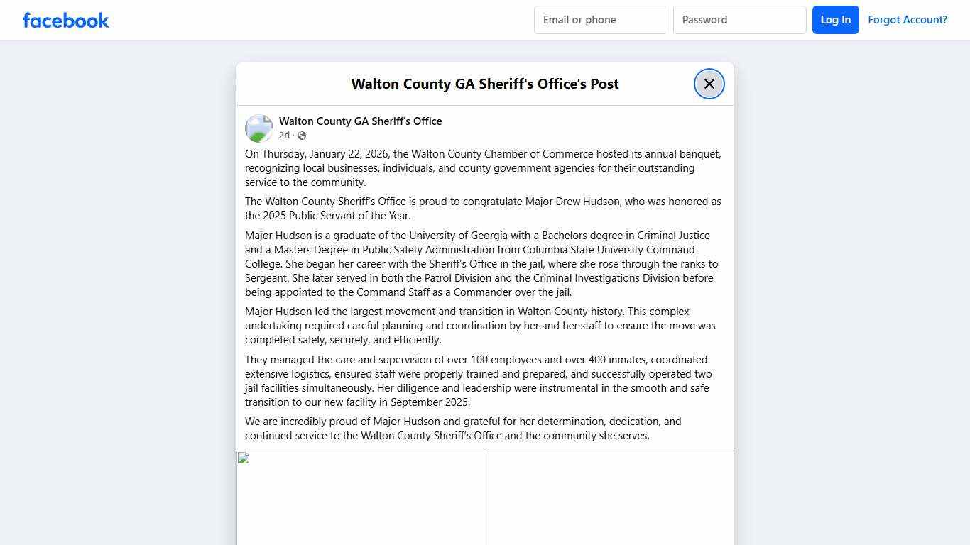 On Thursday, January... - Walton County GA Sheriff's Office Facebook